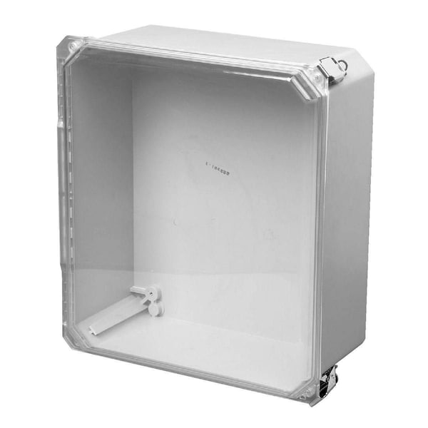 Quick Release Padlock Latch Electrical Enclosures, 10 in H, 6 in D, 8 in W, 4X, Fiberglass